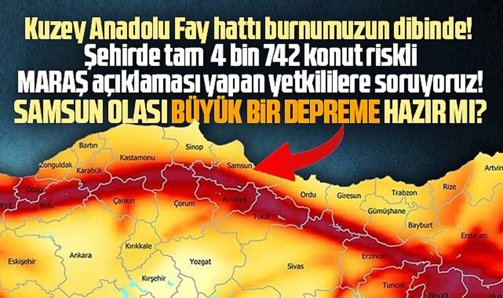 Samsun olası büyük bir depreme hazır mı? Fay hattı Samsun'un burnunun dibinde! 