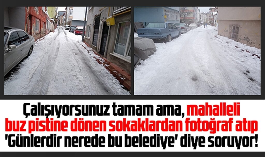 Samsun'un İlkadım ilçesinde çok sayıda sokak yolu kar ve buzla kaplı