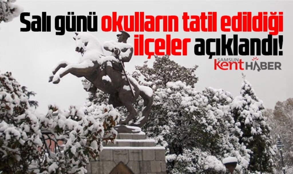 Samsun Valiliği 11 Şubat Salı günü okulların tatil edildiği ilçeleri açıkladı