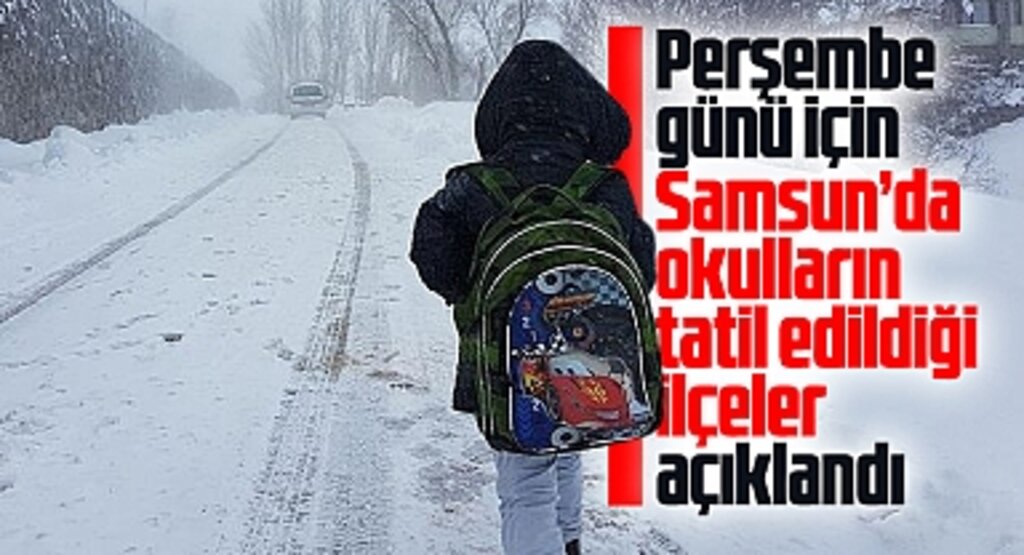 Samsun Valiliği 20 Şubat Perşembe günü okulların tatil edildiği ilçeleri açıkladı