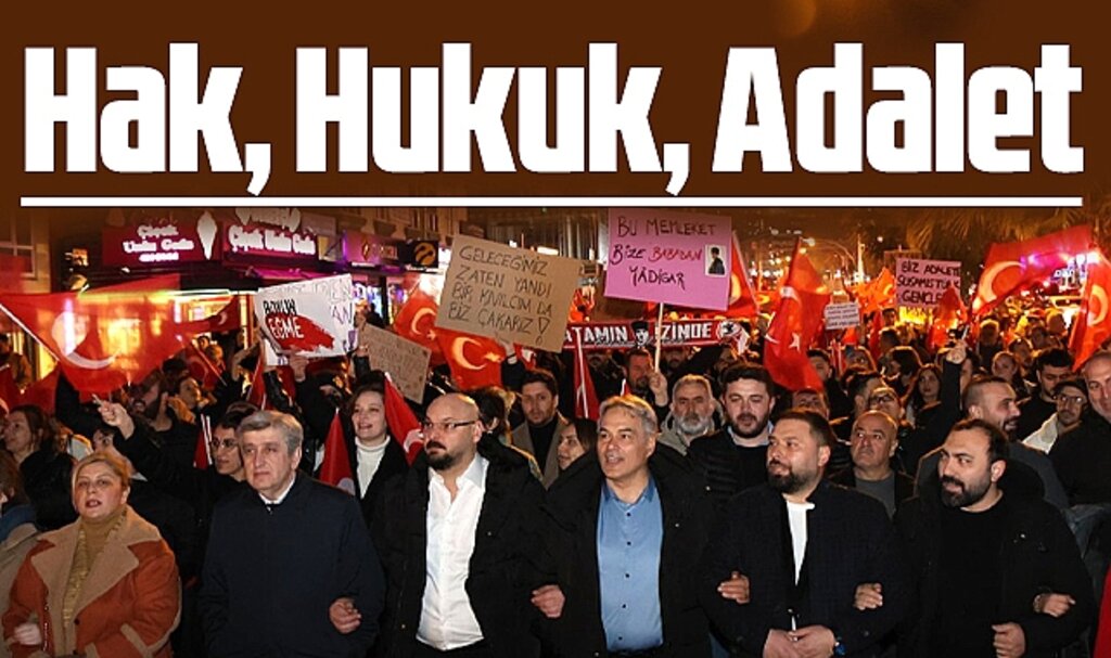 Samsun Atakum'da Ekrem İmamoğlu'nun tutuklanmasına yürüyüşlü protesto