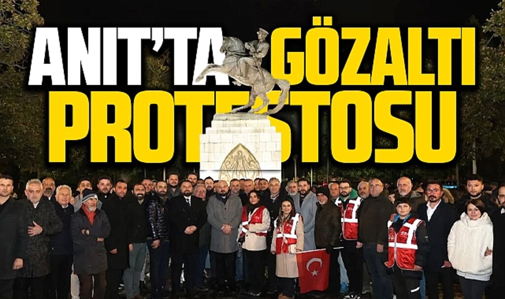 Samsun'da Atatürk Anıtı'nda İmamoğlu'nun gözaltına alınması protesto edildi