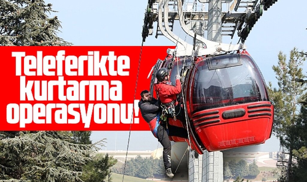 Samsun'da bulunan teleferikte, yolcu kurtarma operasyonu