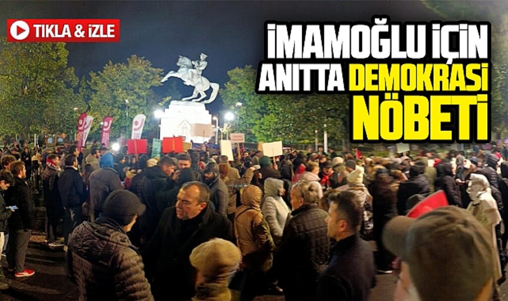 Samsun'da CHP'liler İmamoğlu için Onur Anıtı'nda Demokrasi Nöbeti tuttu