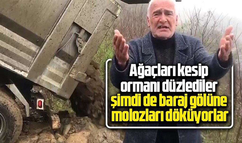 Samsun'un Ayvacık ilçesinde baraj gölüne moloz dökülüyor tepkisi!