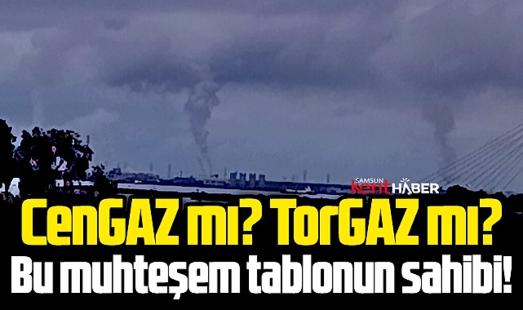 Samsun'da akşam saati çekilen fotoğraf! Fabrikaların dumanı gökyüzünü kapladı