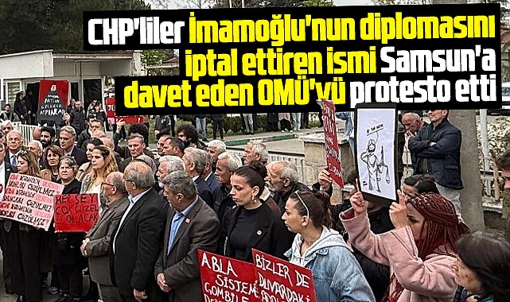 Samsun'da CHP'lilerden OMÜ'ye Fethi Gedikli protestosu