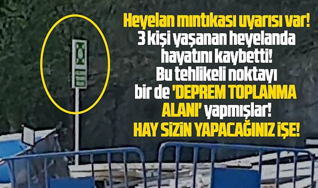 Samsun'da heyelan yaşanan benzinlik Deprem Toplanma Alanı ilan edilmiş 