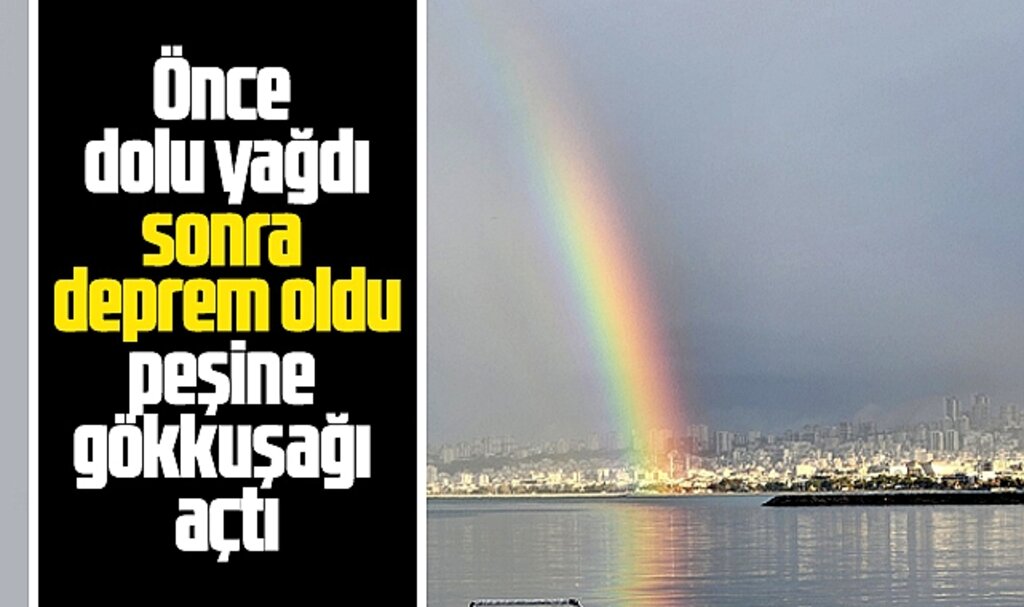Samsun'da önce dolu yağdı, sonra deprem oldu, peşine gökkuşağı açtı