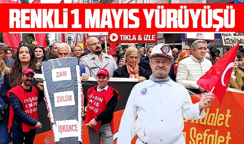 Samsun'da 1 Mayıs yürüyüşü renkli görüntülere sahne oldu