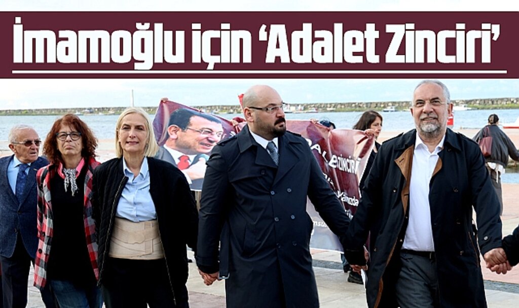 Samsun'da CHP'liler İmamoğlu için Atakum'da Adalet Zinciri eylemi yaptı