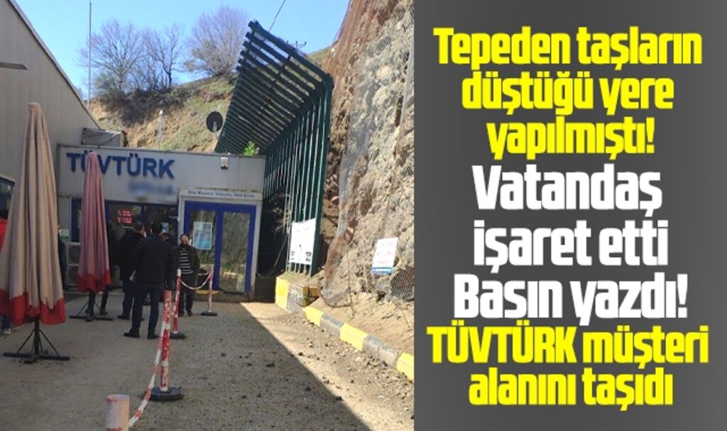 Samsun'da heyelan sonrası tartışma konusu olan TÜVTÜRK müşteri alanını taşıdı