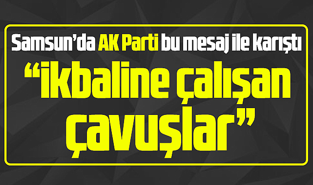 Samsun'da AK Partili ismin 'İkbaline çalışan çavuşlar' mesajı partiyi karıştırdı
