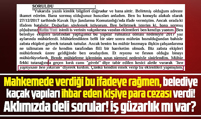 Samsun'da belediye menemencideki kaçak yapıları ihbar edene ceza kesti!