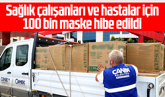 Samsun'da Canik Belediyesi, Sağlık Müdürlüğüne 100 bin maske hibe etti