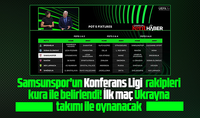 Samsunspor'un Konferans Ligi rakipleri belirlendi! İlk maç Dinomo Kiev ile
