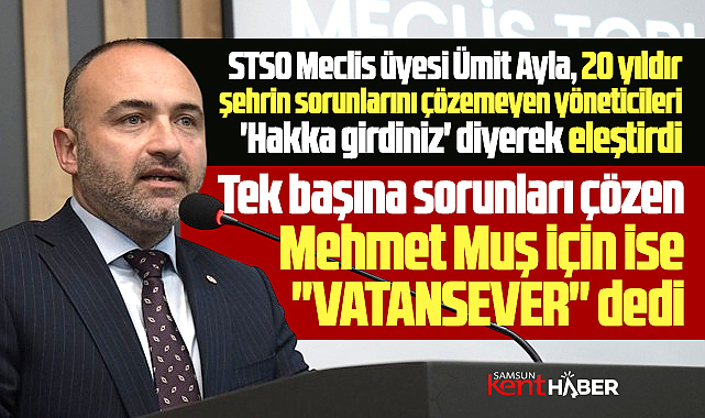 STSO Meclis üyesi Ayla, sorunları çözemeyenleri eleştirdi Muş için vatansever dedi
