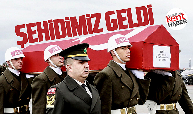 Samsunlu şehit Emre Altıok'un naaşı Samsun'a getirildi