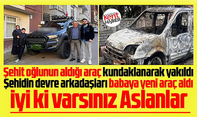 Samsun'da aracı yakılan şehit babasına özel harekat polisleri yeni araç aldı