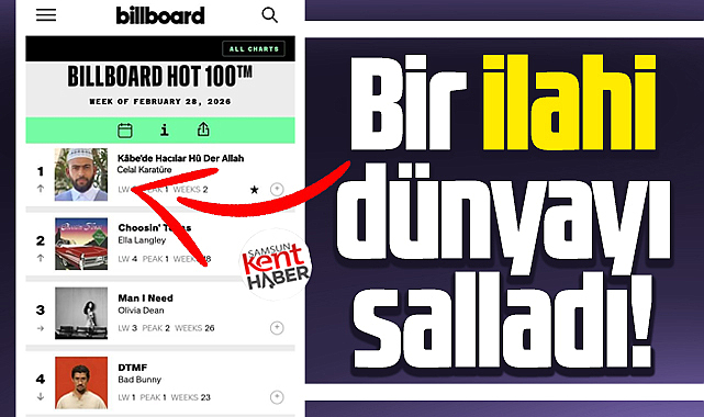 Samsunlu Celal Karatüre'nin söylediği ilahi dünya listelerinde birinci oldu