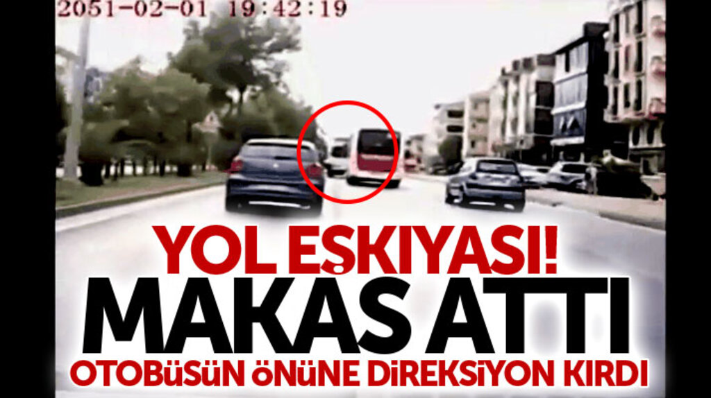Samsun Atakum'da dolmuş şoförü halk otobüsünün önüne direksiyon kırdı