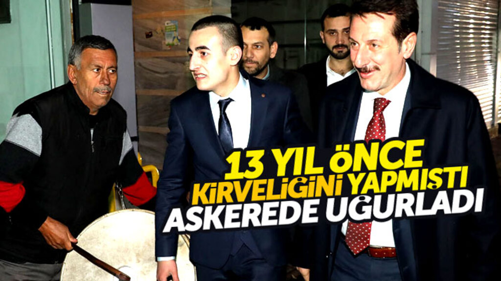 Erdoğan Tok 13 yıl önce kirveliğini yaptığı Hasan Bilgin'i askere uğurladı