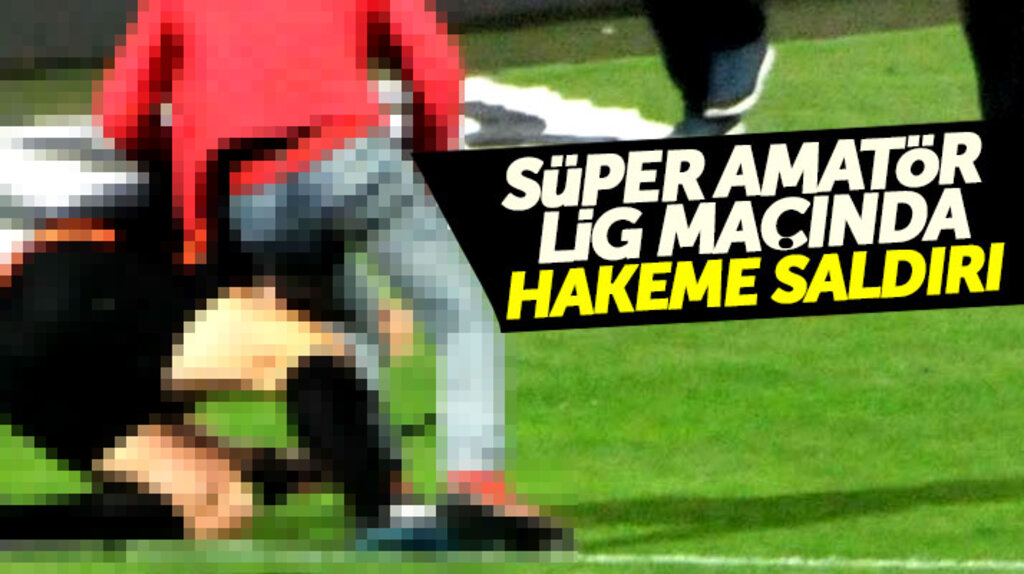 Samsun'da Süper Amatör Lig maçında iki futbolcu hakeme saldırdı