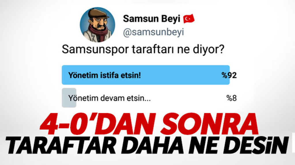 Samsun Beyi'nin Samsunspor anketinde taraftar yönetimin istifasını istedi