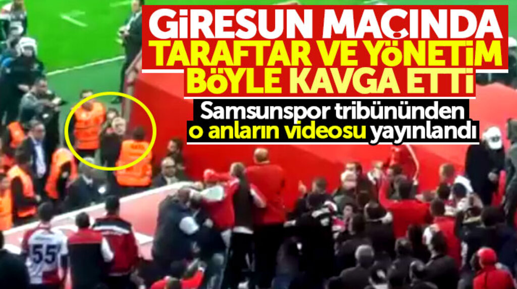 Samsunspor taraftarı Giresunspor maçında Erkurt Tutu ve Ömer Çoruh ile böyle tartıştı