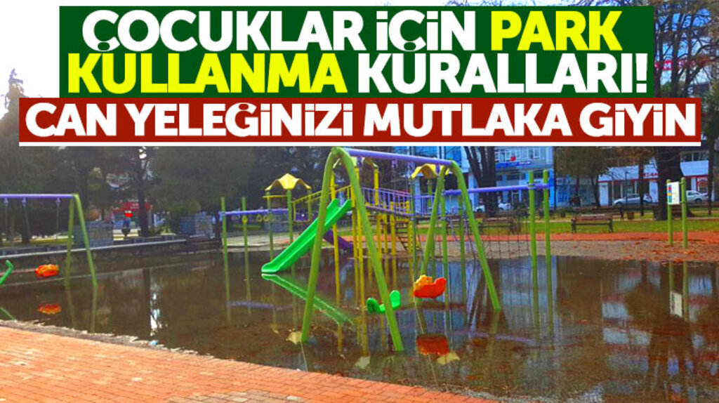 Samsun'da yağmur sonrası çocuk oyun parkı göle döndü