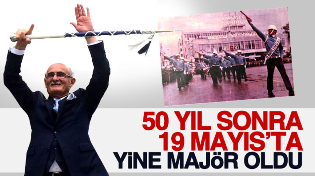 Yusuf Ziya Yılmaz 50 yıl sonra 19 Mayıs'ta yine bando majörlüğü yaptı