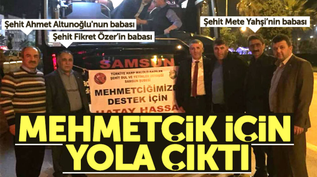 Samsun'da şehit babaları Afrin'deki Mehmetçiğe moral vermek için yola çıktı