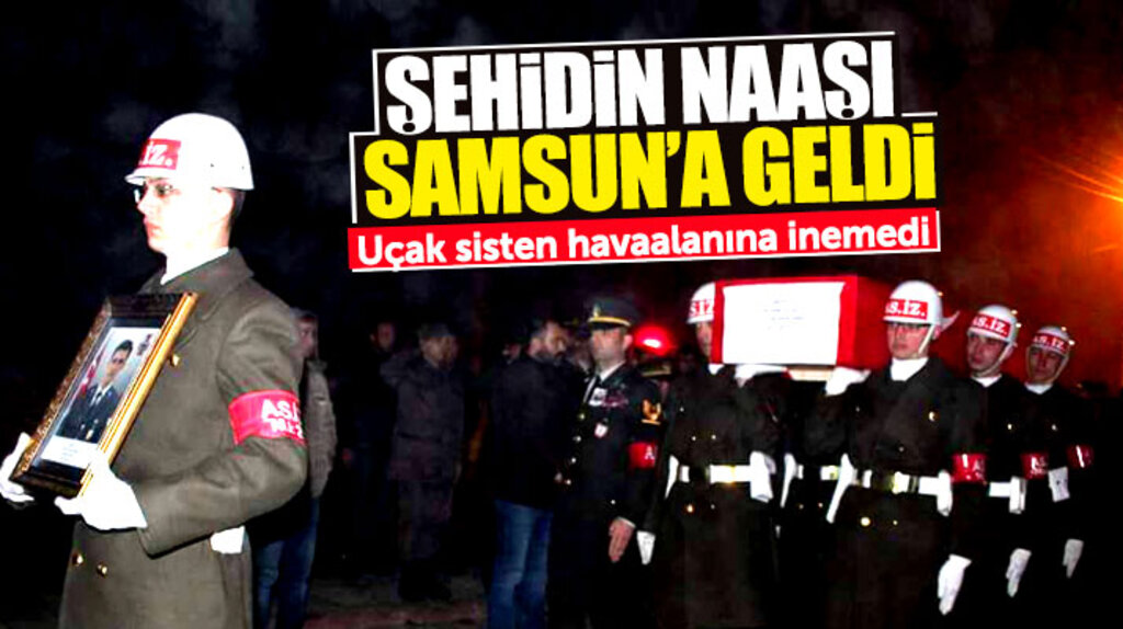 Hakkari'de şehit olan astsubay üst çavuş Tolga Pehlivan'ın naaşı Samsun'a getirildi