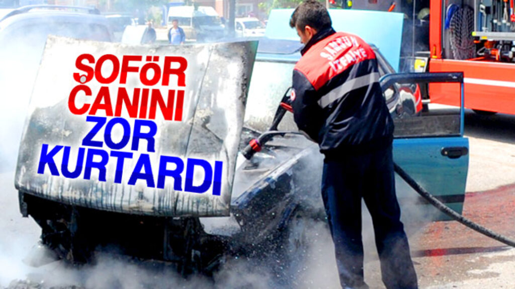 Samsun'da seyir halinde ki otomobil yandı sürücü canını zor kurtardı