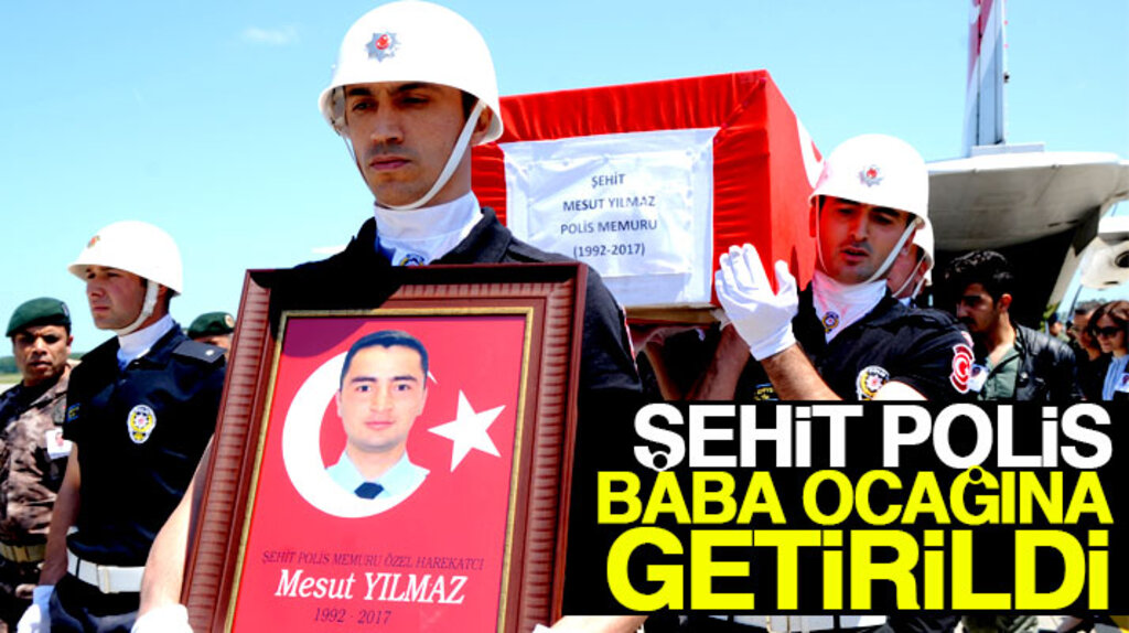 Şırnak'ta şehit düşen polis Mesut Yılmaz'ın cenazesi Samsun'a getirildi