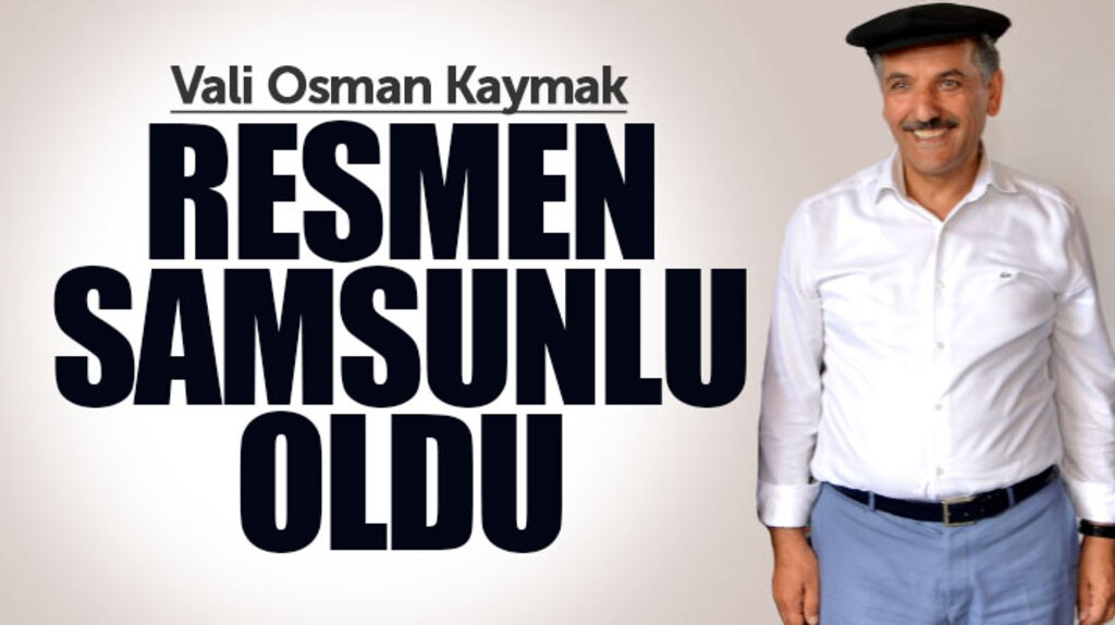 Samsun Valisi Osman Kaymak Çarşamba'nın sekiz köşe kasketini başına taktı