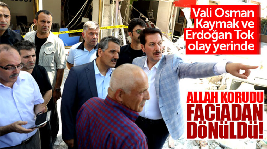 Samsun Valisi Osman Kaymak ve Erdoğan Tok patlamanın yaşandığı mahalleye gitti