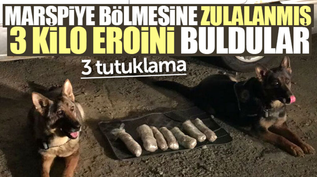 Samsun'da narkotik köpekleri marşpiye bölümünde 3 kilo eroin yakaladı! 3 kişi tutuklandı