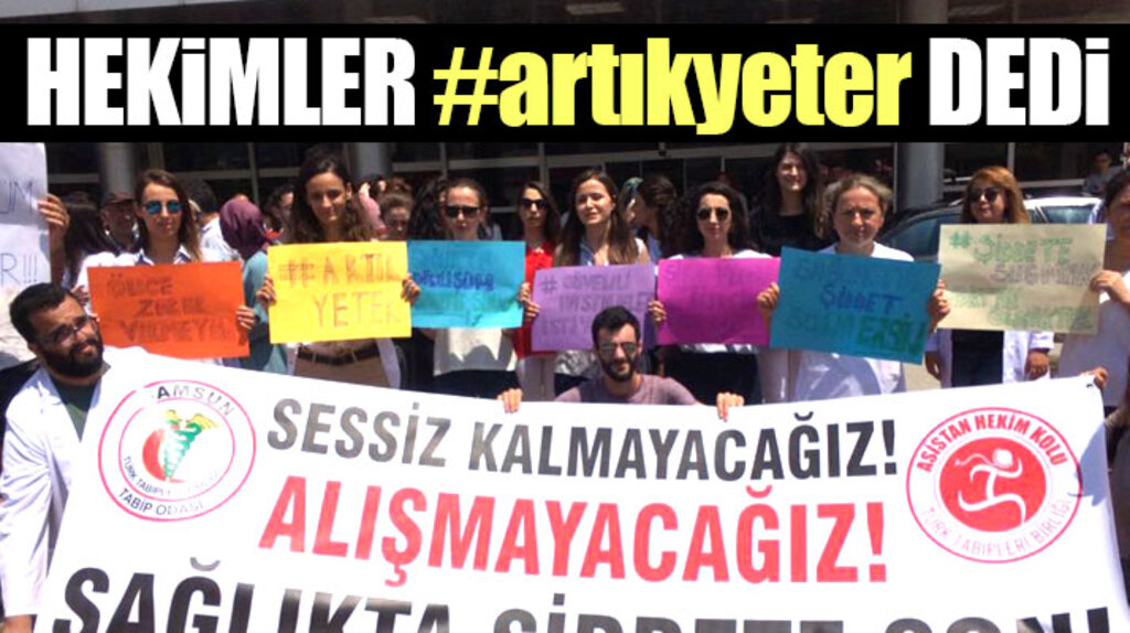 Samsun Tabip Odası üyesi hekimler, sağlık çalışanlarına yönelik saldırılara tepki gösterdi