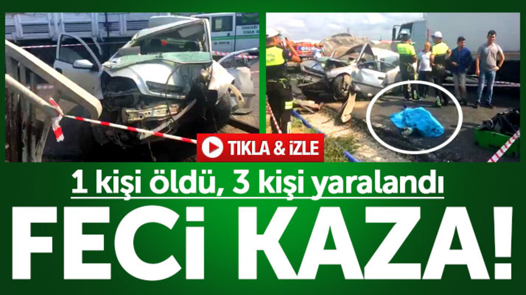 Samsun'da üst geçidin merdivenlerine çarpan otomobilde 1 kişi öldü 3 kişi yaralandı