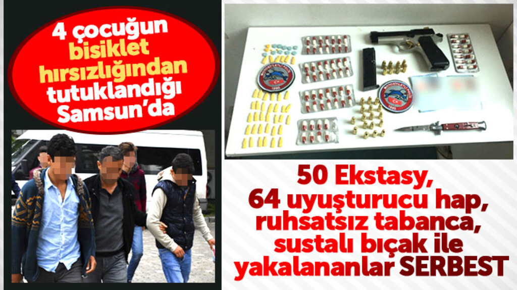 Samsun'da uyuşturucu satıcıları serbest! Bisiklet hırsızlığı yapan çocuklar tutuklu