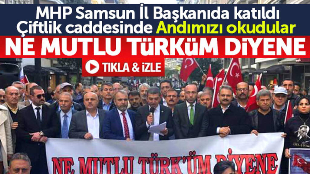 Samsun Çiftlik caddesinde Öğrenci Andını okudular Ne Mutlu Türküm diyene dediler