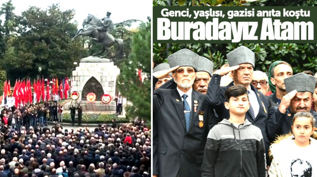 Samsun'da 10 Kasım! Genci yaşlısı, gazisi Atatürk Anıtında toplandı