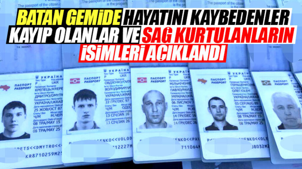 Samsun'da batan Volga-Balt 214 isimli gemiden sağ kurtulan ve ölenlerin isimleri açıklandı