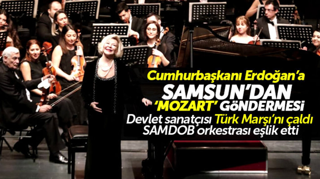 Samsun'da konser veren devlet sanatçısı piyanist Gülsin Onay Mozart'ın Türk Marşını çaldı