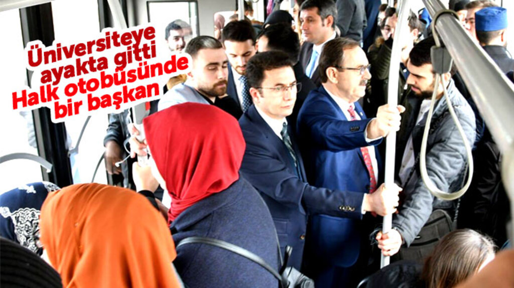 Samsun Büyükşehir Belediye Başkanı Zihni Şahin OMÜ'ye halk otobüsüne binip gitti