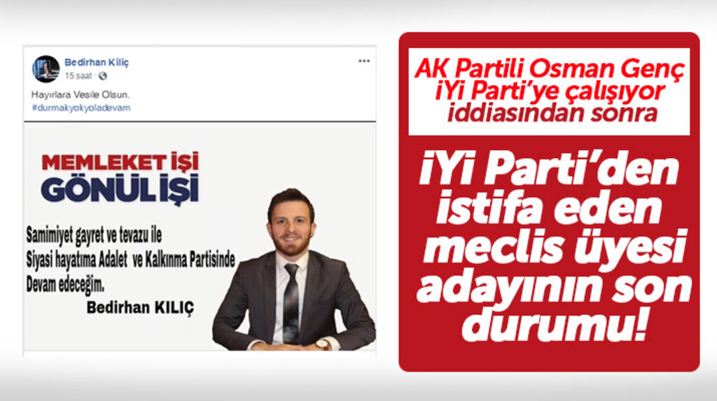 Samsun'da İYİ Parti'den istifa eden meclis üyesi adayı Bedirhan Kılıç AK Partili oldu