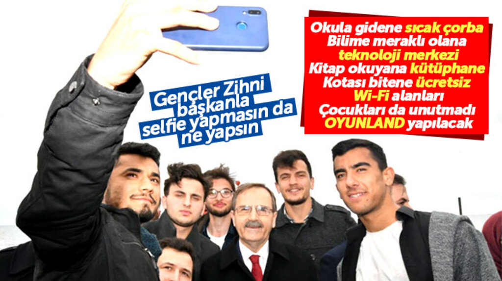 Samsun'da Cumhur İttifakı Atakum adayı Zihni Şahin üniversite öğrencilerine projelerini anlattı
