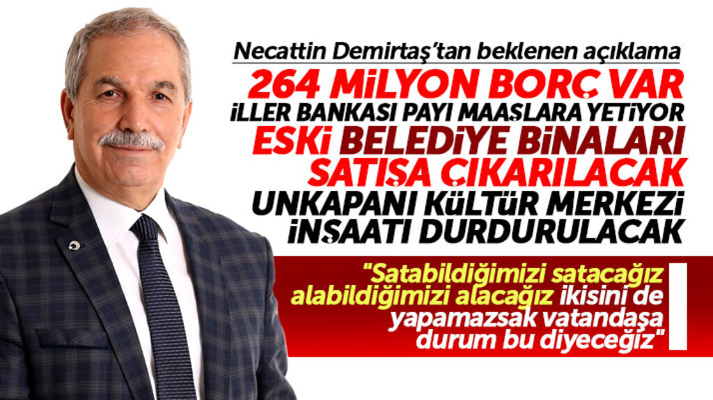 Necattin Demirtaş İlkadım Belediyesinin 264 milyon borcu olduğunu açıkladı