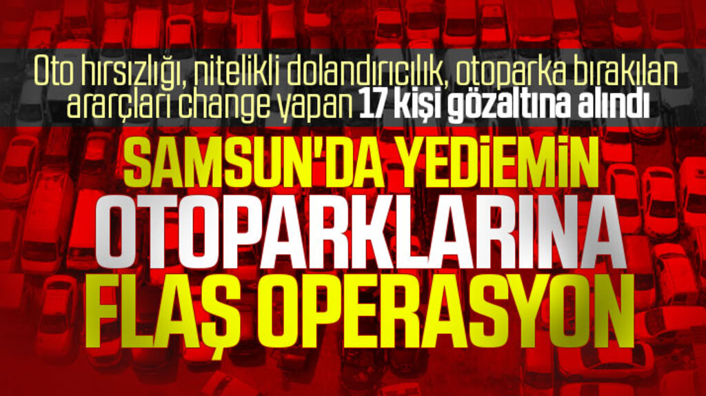 Samsun merkezli yediemin otoparklarına düzenlenen flaş operasyonda 17 kişi gözaltına alındı